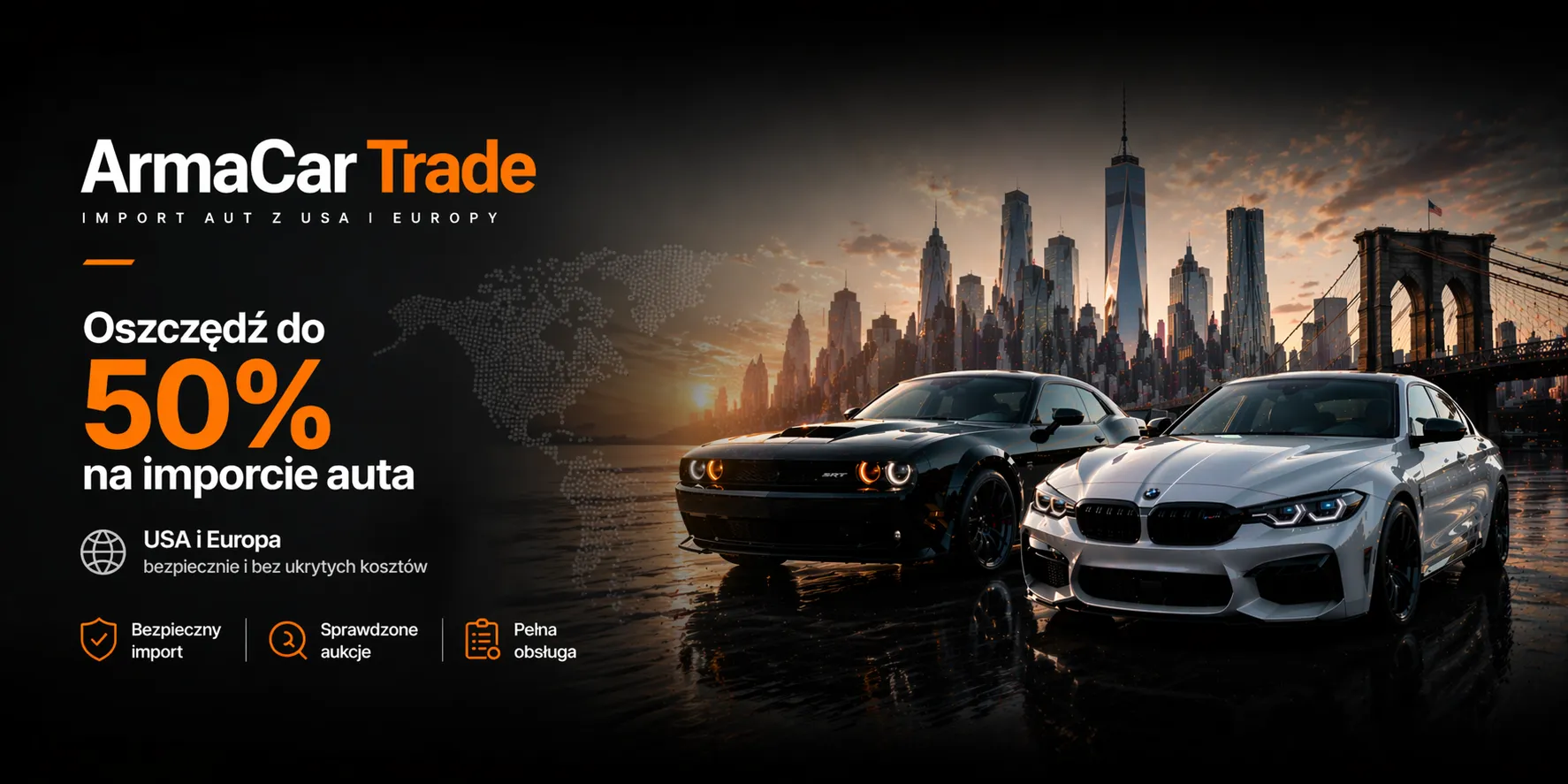 ArmaCar Trade - Bezpieczny i przejrzysty import samochodów z najlepszych aukcji w USA i Europie